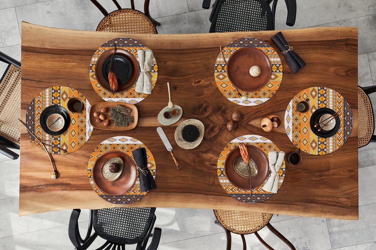 Ronde placemats - Onderlegger - Placemats rond - Patronen - Afrika - Abstract - 6 stuks