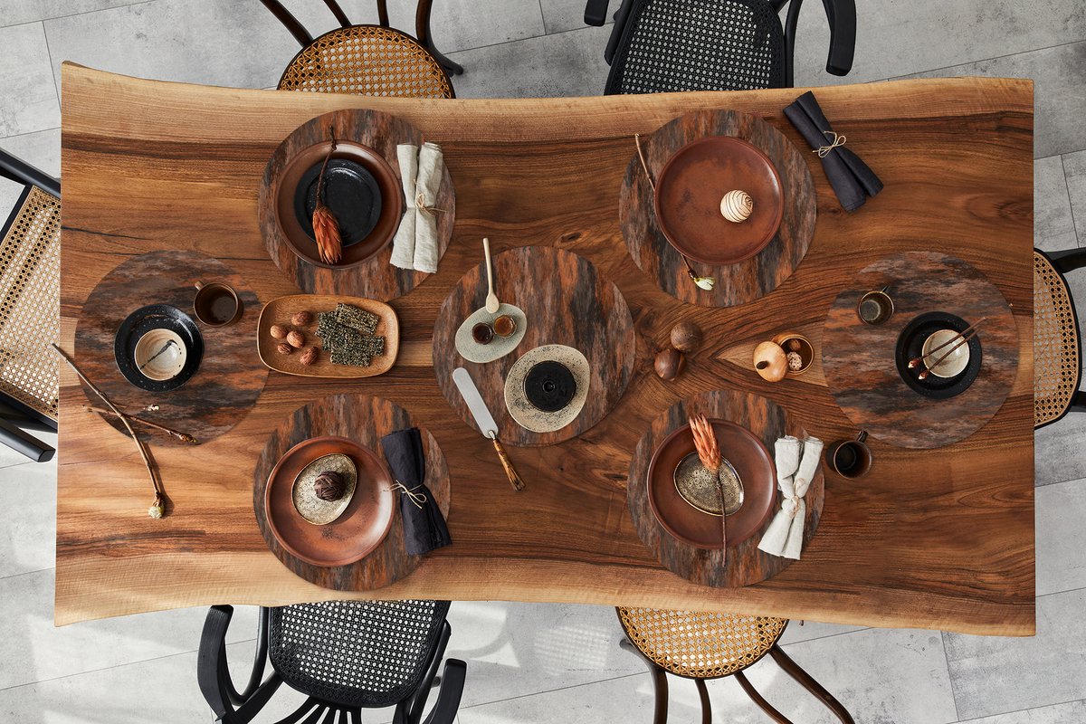 Ronde placemats - Onderlegger - Placemats rond - Roest print - Metaal - Platen - Patronen - 8 stuks