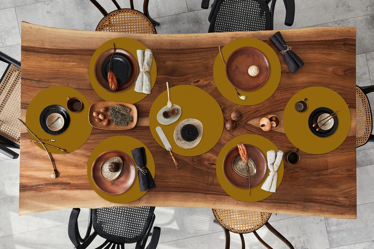 Ronde placemats - Onderlegger - Placemats rond - Goud - Luxe - Interieur - 10 stuks