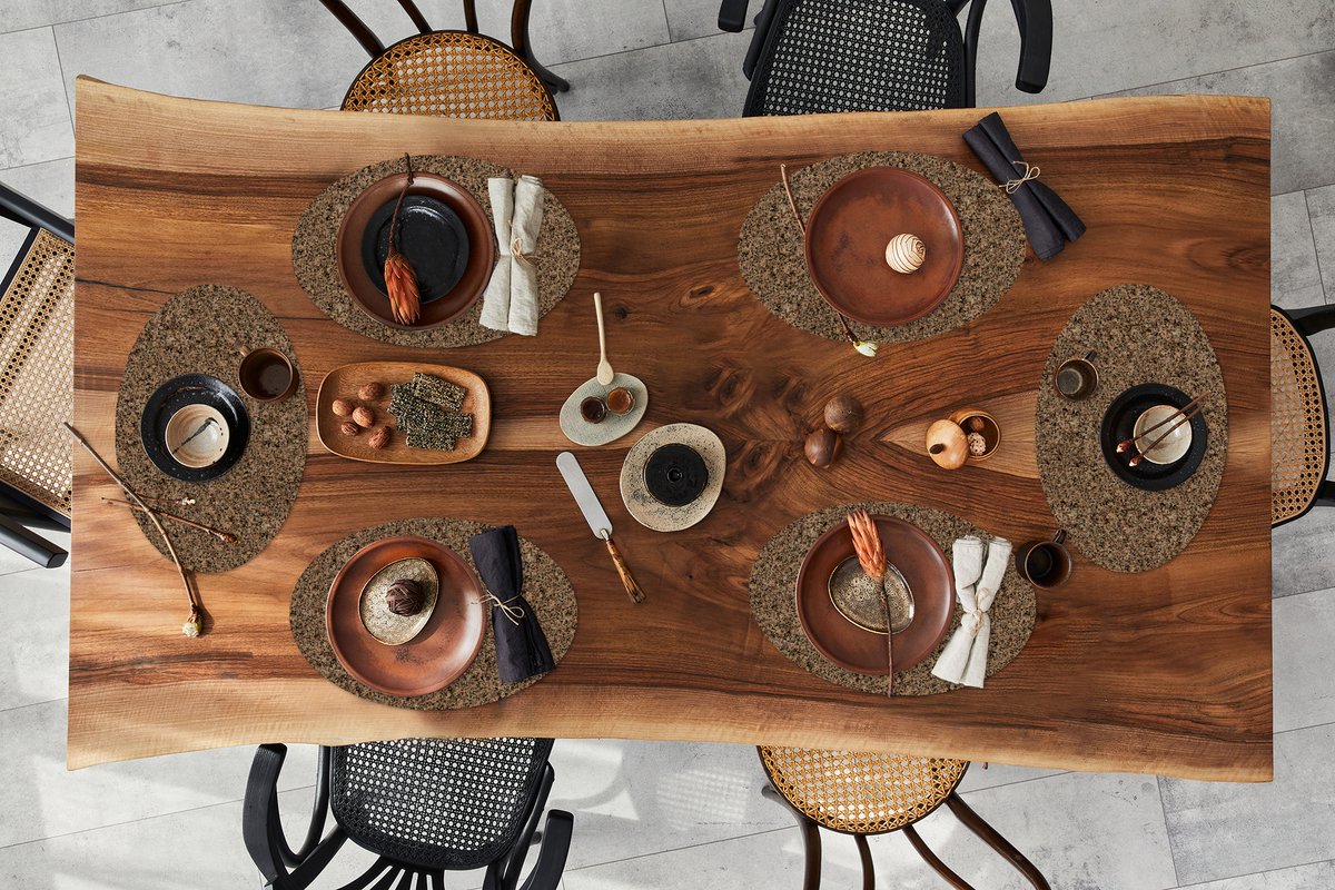 Placemats ovaal - Onderleggers - Ovale placemats - Graniet print - Steen - Design - 6 stuks