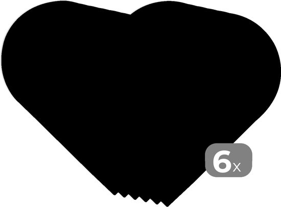 Sets de table - Napperons - Napperons coeur - Zwart - Couleur unie - 6 pièces