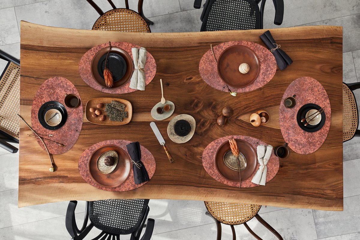 Placemats ovaal - Onderleggers - Ovale placemats - IJzer - Metaal - Roest print - 6 stuks