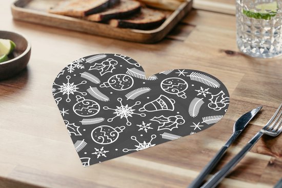 Dessous de verre - Napperons - Napperons coeur - Motifs - Noël - Décoration - 6 pièces - Noël - Cadeau - Cadeau de Noël homme, femme et enfant