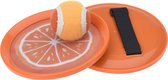 Strand vangbal spel met klittenband sinaasappel oranje 18.5 cm - Strand en camping sport speelgoed