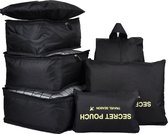 iBright 7 Delige Packing Cubes set - Luxe Koffer Organizer - Voor koffers, tassen en backpack - Zwart