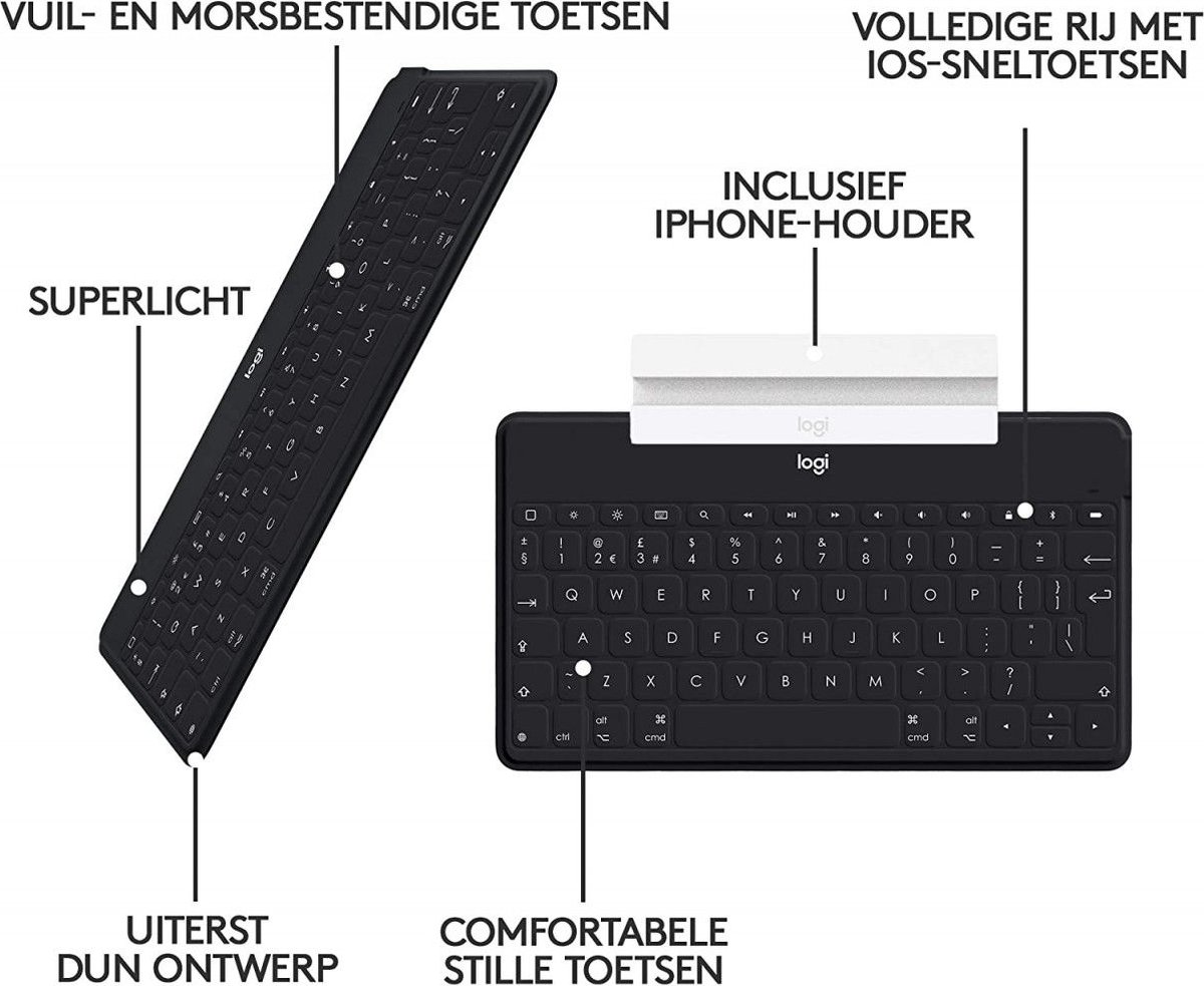 Logitech Keys-To-Go - Draadloos Toetsenbord voor iPad, iPhone, Apple TV en  meer -... | bol.com