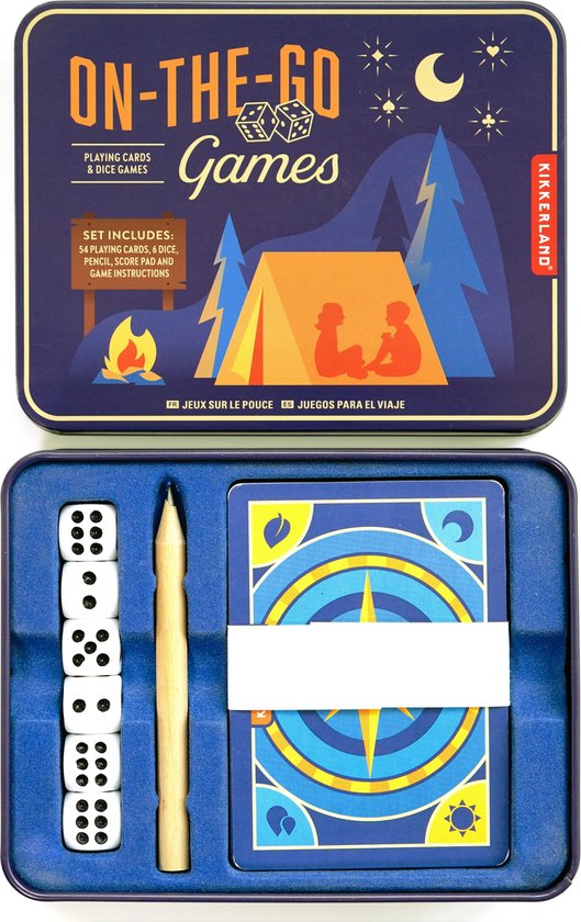 Afbeelding van het spel Kikkerland On-The-Go-Games - Spelletjes voor onderweg - Reisspel - Inclusief kaarten, dobbelstenen, potloodje, score cards - Vakantie