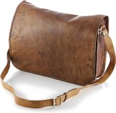 Laptoptas 15.4inch - Bruin Cognac Echt Leer- Messengertas – Satcheltas - A4 Almeria