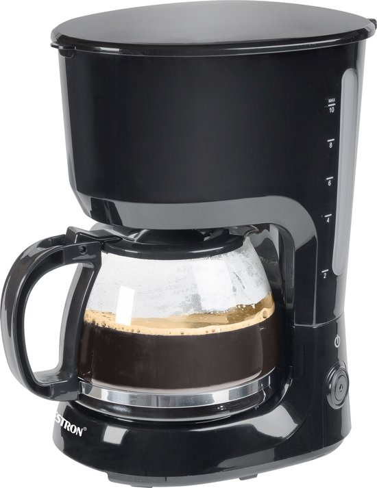 Bestron Filterkoffiezetapparaat voor 10 kopjes koffie, kleine  Filterkoffiemachine... | bol.com