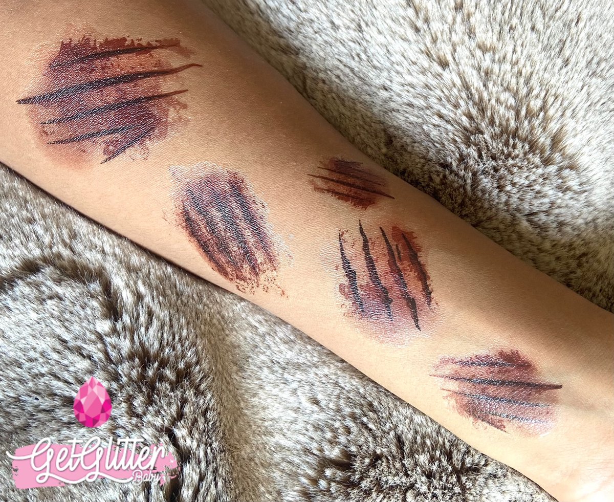 GetGlitterBaby® - Krabwond Tattoo Halloween Decoratie Versiering / Carnaval Schmink Make Up Plak Tattoos Bloed / Tijdelijke Fake Tattoo Snee Snijwond Tattoe / Nep Tatoeage - Wond Wonden Krabwonden — afbeelding 7