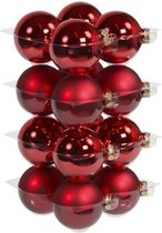 Othmar Decorations Kerstballen - 16 stuks - mat-glans - rood - 8 cm