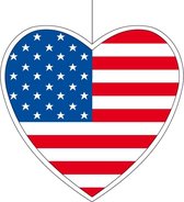 3x Hangdecoratie harten Amerika 28 cm - Amerikaanse vlag WK landen versiering
