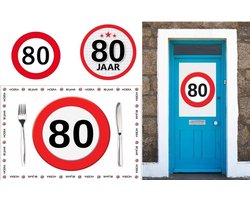 80 jaar stopbord versiering voordeel pakket