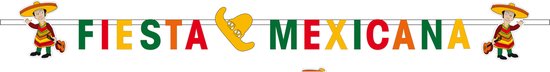 Letterslinger Mexico/Mexicaans feest thema 260 x 15 cm - Versieringen