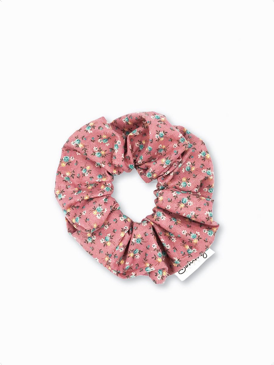 Scrunchie - Duurzaam cadeau - Zero waste - Roze bloemen