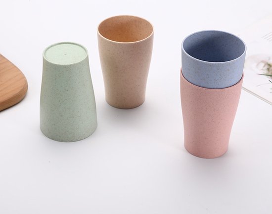 Set Bio-based Drinkbekers - 4 Stuks - Vaatwasserbestendig - Duurzame Drinkbekers voor Camping, Vakantie of Picknick van Mepal — afbeelding 3