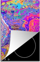 KitchenYeah® Inductie beschermer 30x52 cm - Kunst - Vormen - Kleur - Psychedelisch - Kookplaataccessoires - Afdekplaat voor kookplaat - Inductiebeschermer - Inductiemat - Inductieplaat mat