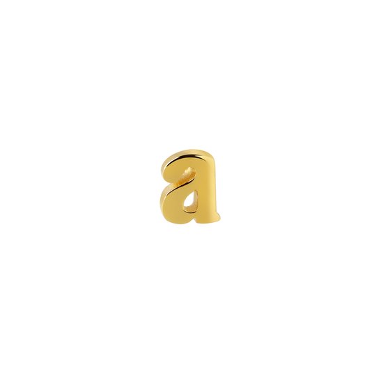 Goud Plated Oorknop Letter a