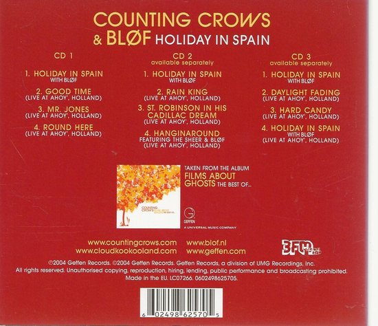 COUNTING CROWS & BLOF - HOLIDAY IN SPAIN ( 3 cd) - BLOF / COUNTING CROWS