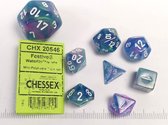 Chessex Festive Mini-Polyhedral Waterlily/white Dobbelsteen Set (7 stuks)