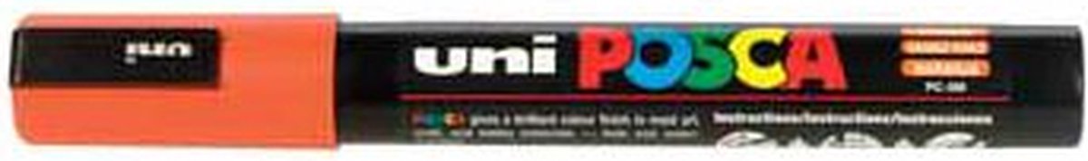 Uni POSCA paintmarker PC-5M, 1,8 - 2,5 mm, donkeroranje 6 stuks
