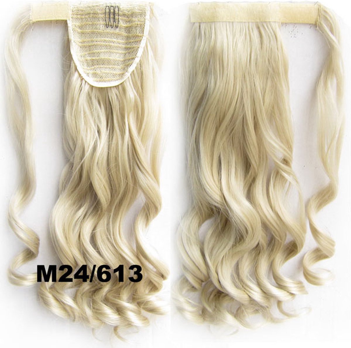 Wrap Around paardenstaart, ponytail hairextensions wavy blond - M24/613