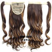 Wrap Around paardenstaart, ponytail hairextensions wavy bruin / blond - F27/4