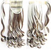 Wrap Around paardenstaart, ponytail hairextensions wavy bruin / blond - F8/613