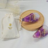 Luxe Edelsteen Zeep met Lavendelgeur - Amethist - Veganistisch- Biologisch - Gift - Bijzonder Kado - Geschenk