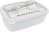 Broodtrommel Wit - Lunchbox - Brooddoos - Stadskaart - Wuppertal - Plattegrond - Kaart - 18x12x6 cm - Volwassenen