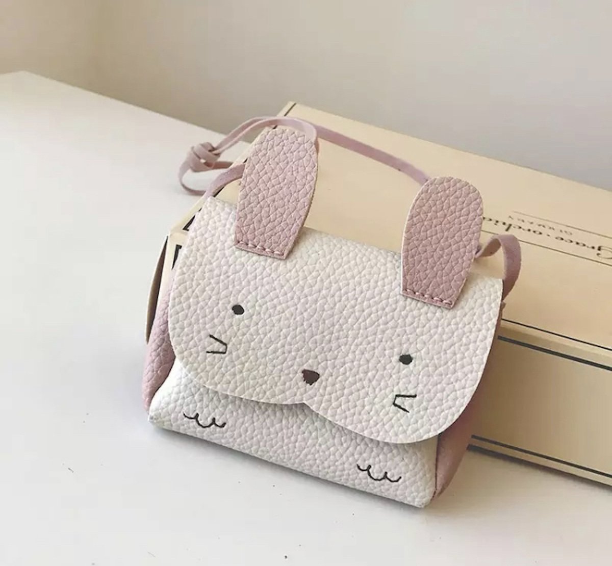 IL BAMBINI - Kindertasje - Schoudertasje voor kinderen - Bunny - Tas - Offwhite