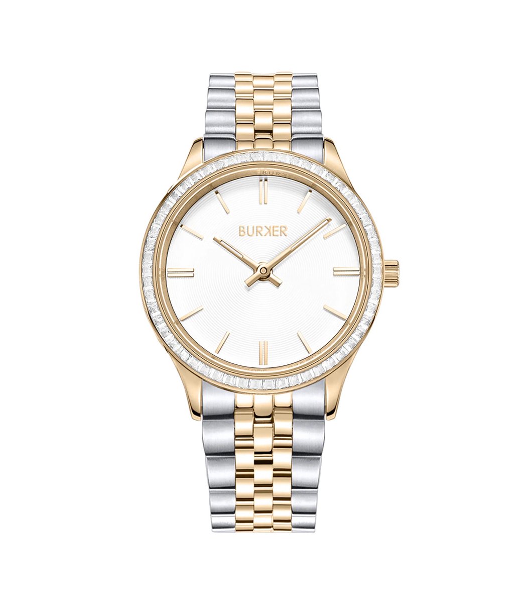 BURKER Nicky Chic - Rond Dames Polshorloge - Goud Zilver - 36 mm