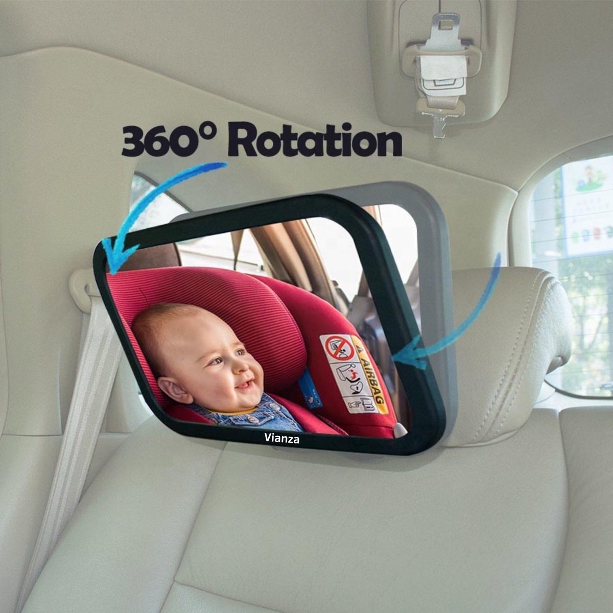 Deryan Luxe XL Autospiegel Baby Verstelbaar - Kinderspiegel Auto