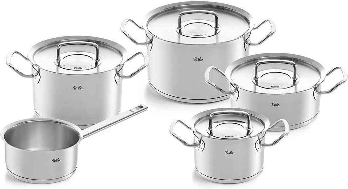 Fissler Original-Profi Collection 2022 Pannenset met Steelpan en RVS Deksels, 5-delig