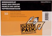 Cleverpack bordrugenveloppen, ft 162 x 229 mm, met stripsluiting, wit, pak van 25 stuks 4 stuks