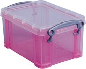Really Useful Box 0,7 liter, transparant roze 78 stuks