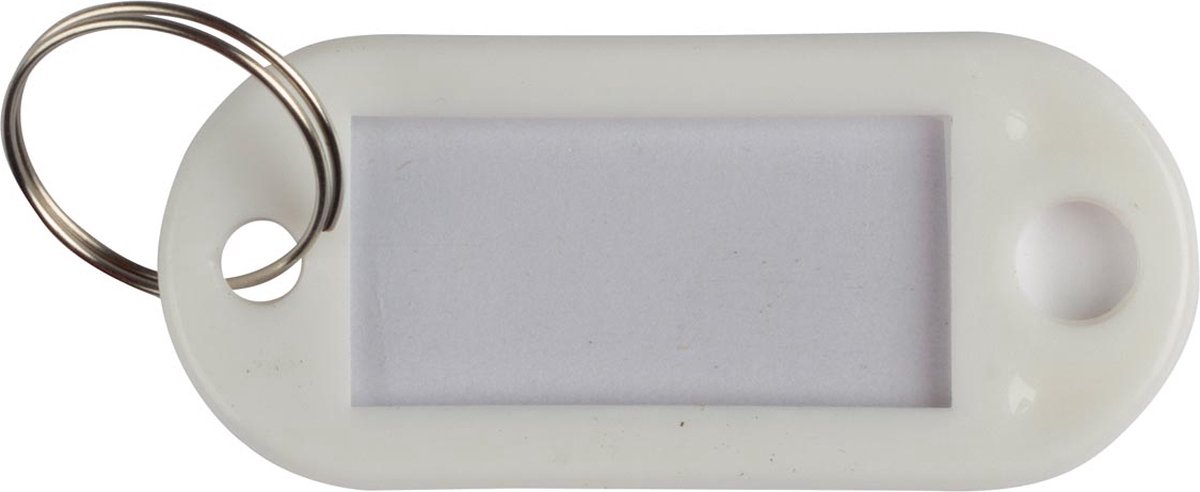 Q-CONNECT sleutelhanger, pak van 10 stuks, wit 50 stuks