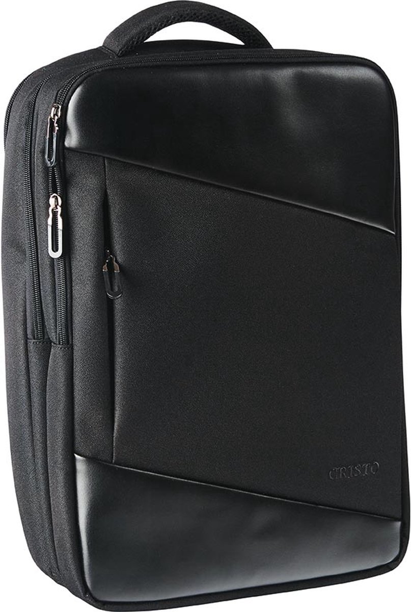 Cristo Portable laptoprugzak voor 15,6 inch laptops, met usb poort, zwart