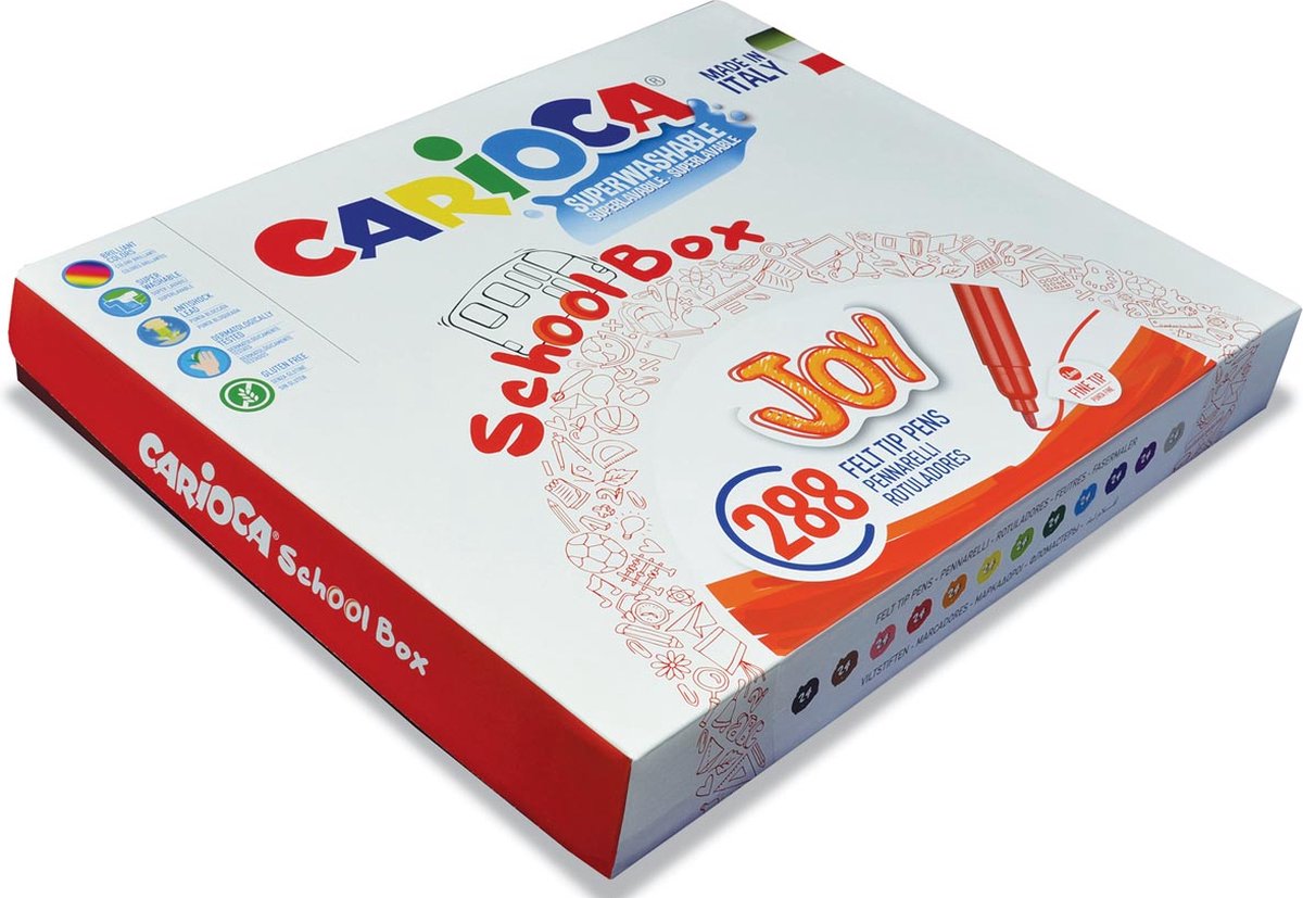 Carioca viltstift Superwashable Joy, 36 stiften in een kartonnen etui
