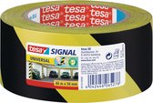 TESA Zelfklevende Waarschuwingstape 66m x 50mm Zwart/Geel