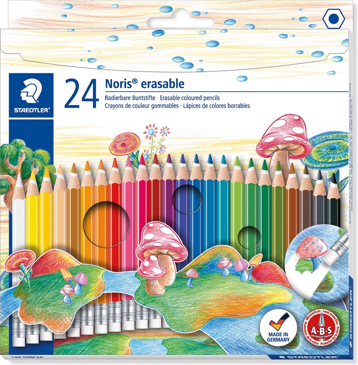 Staedtler kleurpotlood Noris Club uitgombaar 24 potloden 5 stuks
