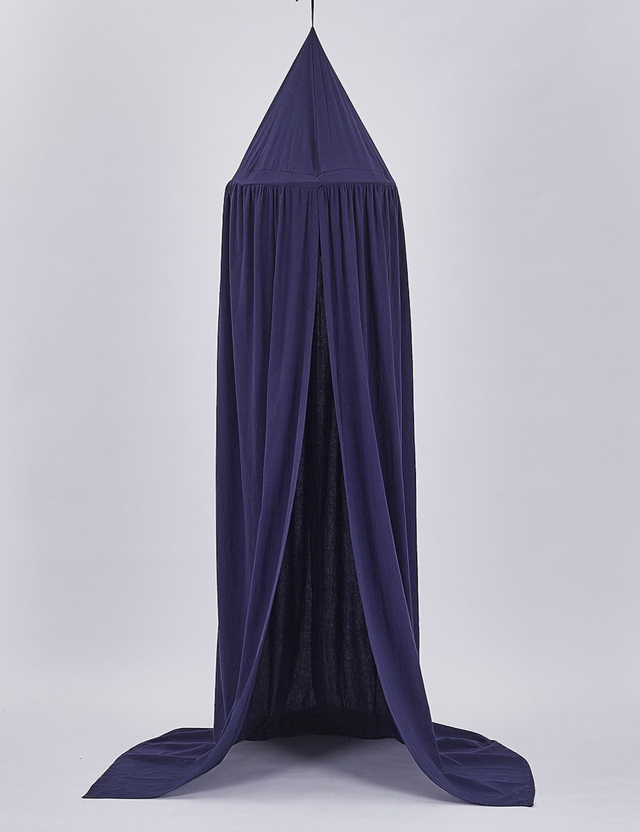 Katoenen klamboe voor babykamer - Hemeltje voor babybedje - Decoratie kinderkamer - Kraamcadeau - Donkerblauw