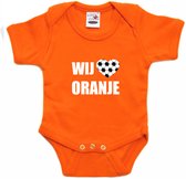 Barboteuse fan Oranje pour bébés - we love orange - Supporter Holland / Nederland - Barboteuse Championnat d'Europe / Coupe du Monde / outfit 56 (1-2 mois)