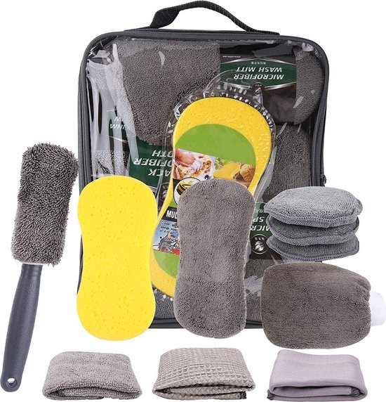 WANGCL 2 STKS Auto Wiel Waxen Spons Met Case Auto Band Cleaning Pad Band Dressing Applicator Borstel Voor Band Gel