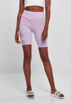 Urban Classics - High Waist Tech Mesh Korte cycle broek - S - Paars