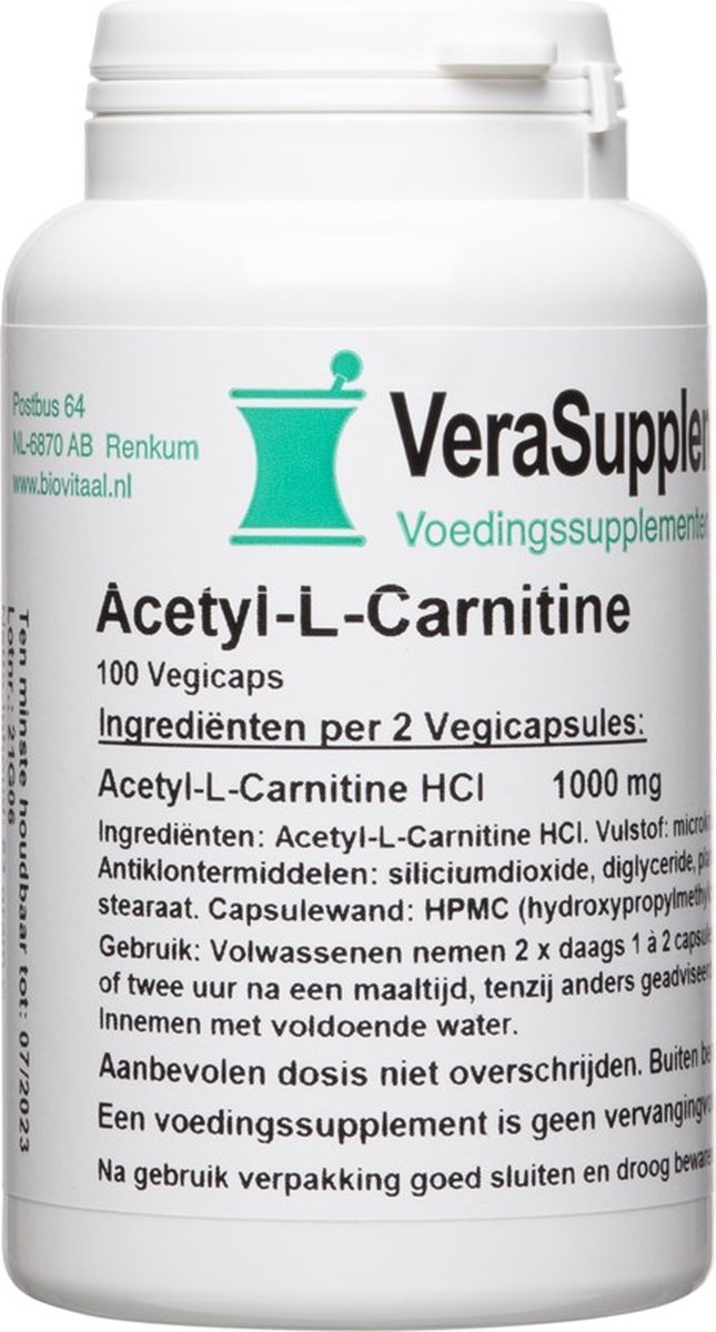 Goedkoopste VeraSupplements Acetyl L Carnitine Capsules 100VCP
