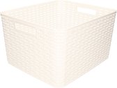 Plasticforte Opbergmand - Kastmand - rotan kunststof - wit - 28 Liter - 34 x 40 x 23 cm