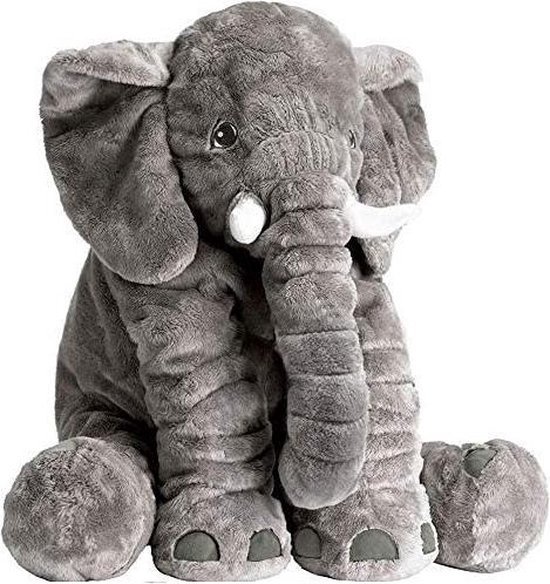 Benesso Zachte Olifant knuffel kussen voor baby's- peuters - kleuters 60CM