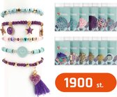 Kralen set XXL - Ketting of armband maken met polymeer kralen, katsuki kralen en letterkralen – Sunset Boulevard - 1900 delig