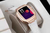 DanielEden Luxe Apple watch series Horloge band - roestvrij staal - Wit - Apple Watch strap - 40 mm - stainless steel - siliconen band - Rose Goud - Apple bandje